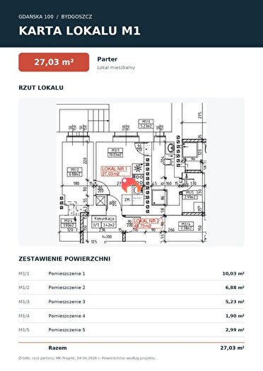 Mieszkanie 2-pokojowe na sprzedaż, Bydgoszcz – Gdańska