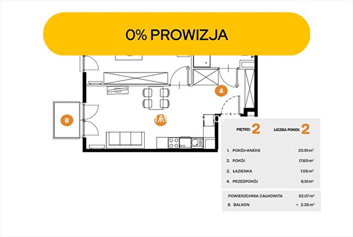 Mieszkanie 2-pokojowe na sprzedaż, Kraków – Na Błonie