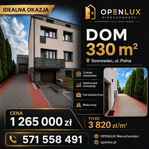Dom 12-pokojowy na sprzedaż, Sosnowiec – Polna