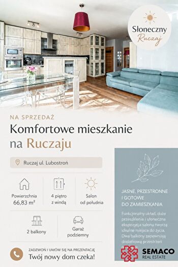 Mieszkanie 3-pokojowe na sprzedaż, Kraków – Lubostroń