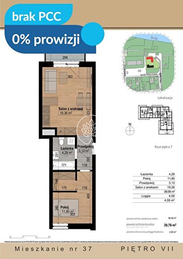 Mieszkanie 2-pokojowe na sprzedaż, Bydgoszcz – Nastrojowa