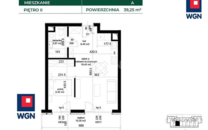 Mieszkanie 2-pokojowe na sprzedaż, Łęczna