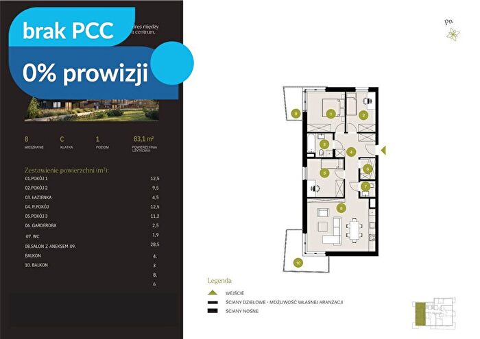 Mieszkanie 4-pokojowe na sprzedaż, Bydgoszcz – Mińska
