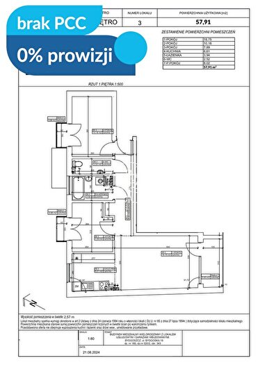 Mieszkanie 3-pokojowe na sprzedaż, Bydgoszcz – Bydgoska