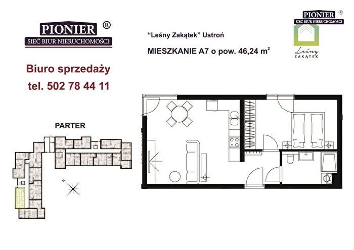 Mieszkanie 2-pokojowe na sprzedaż, Ustroń