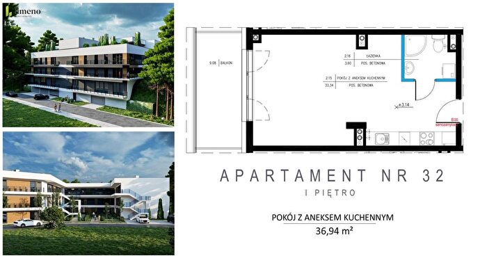 Mieszkanie 1-pokojowe na sprzedaż, Olsztyn – Sielska