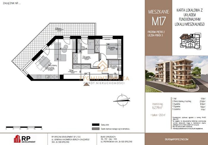 Mieszkanie 3-pokojowe na sprzedaż, Opoczno