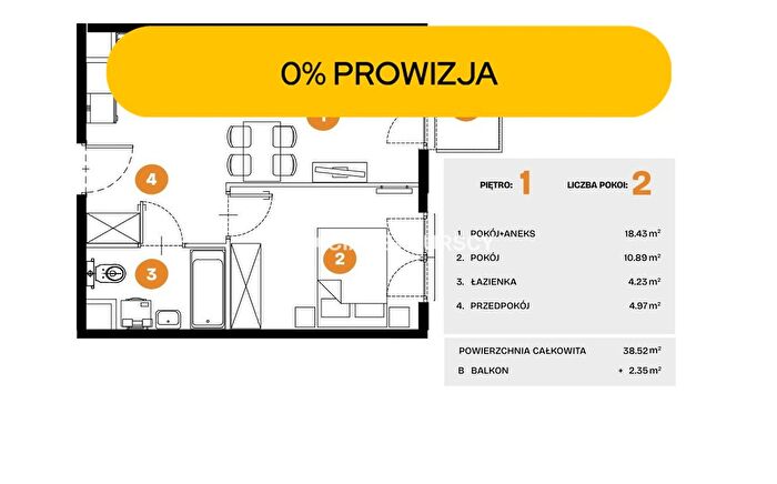 Mieszkanie 2-pokojowe na sprzedaż, Kraków – Na Błonie