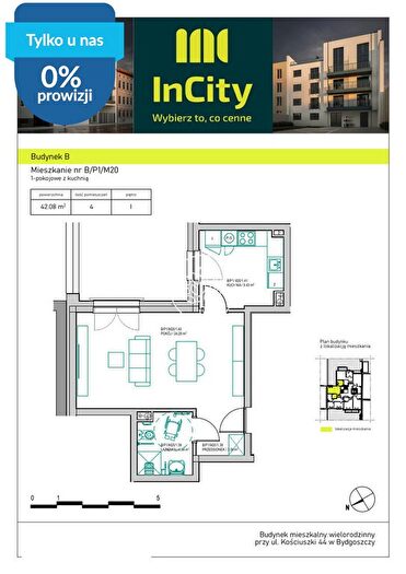 Mieszkanie 2-pokojowe na sprzedaż, Bydgoszcz – Tadeusza Kościuszki