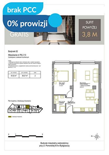 Mieszkanie 2-pokojowe na sprzedaż, Bydgoszcz – Pomorska