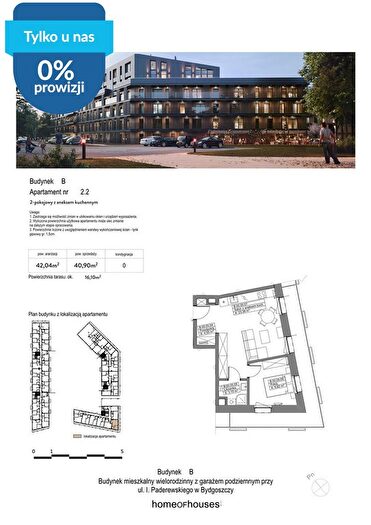 Mieszkanie 2-pokojowe na sprzedaż, Bydgoszcz – Ignacego Paderewskiego