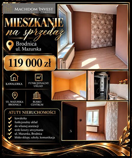 Mieszkanie 1-pokojowe na sprzedaż, Brodnica