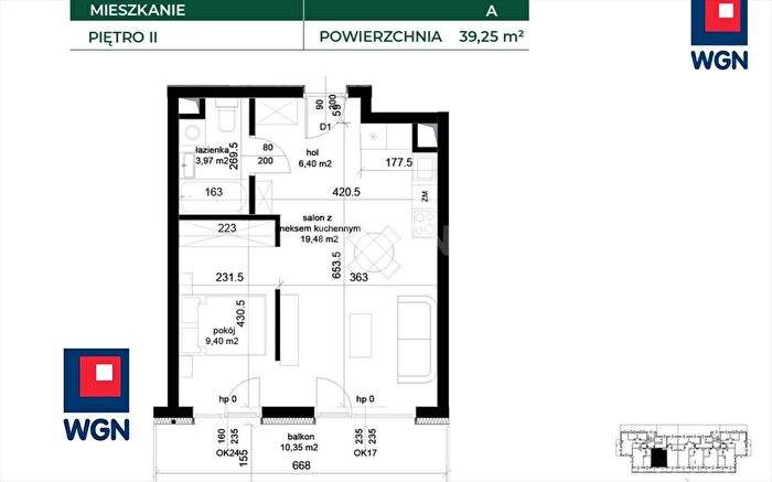 Mieszkanie 2-pokojowe na sprzedaż, Łęczna