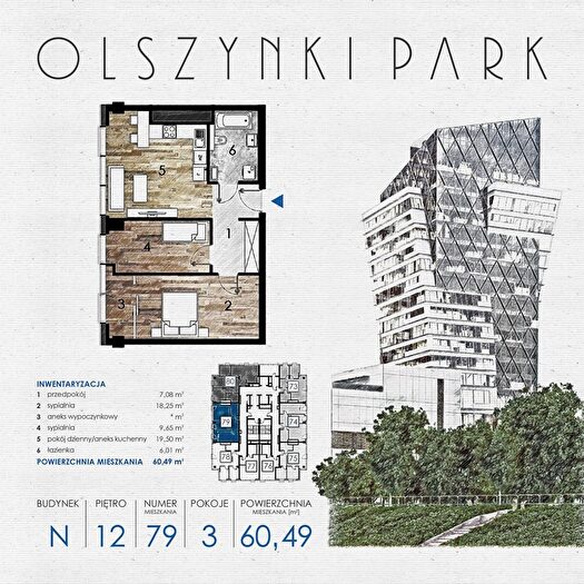 Mieszkanie 3-pokojowe na sprzedaż, Rzeszów – Szopena