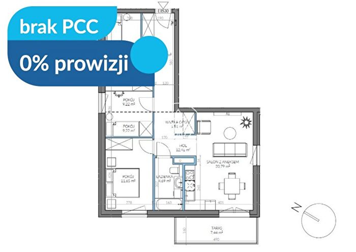 Mieszkanie 4-pokojowe na sprzedaż, Bydgoszcz – Sandomierska